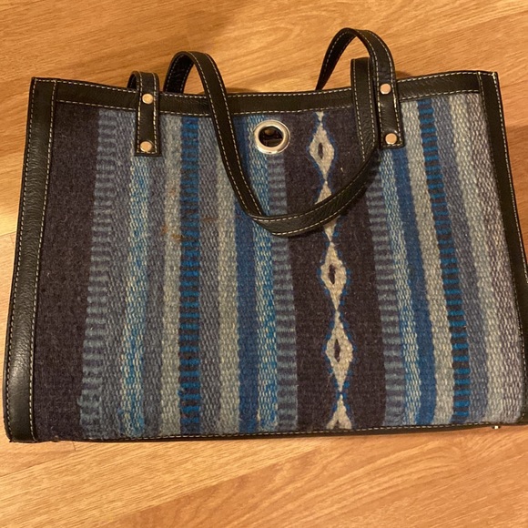Wool and leather tote bag - Picture 3 of 4
